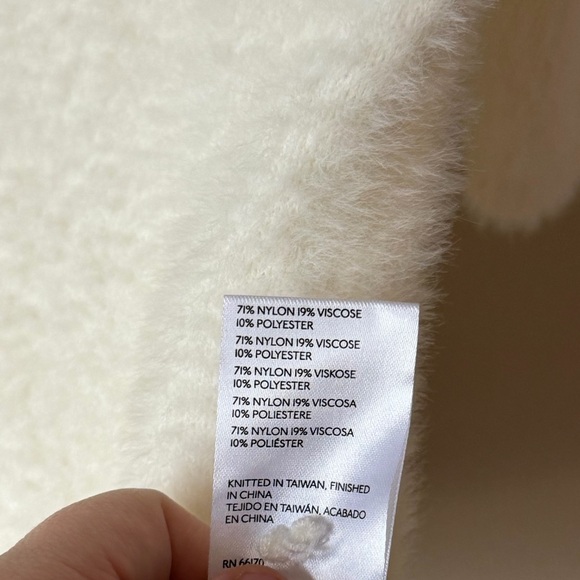 Anthropologie Cream Scoop Neck Eyelash Short Sleeve Sweater Women’s M Minimalist - Picture 4 of 6